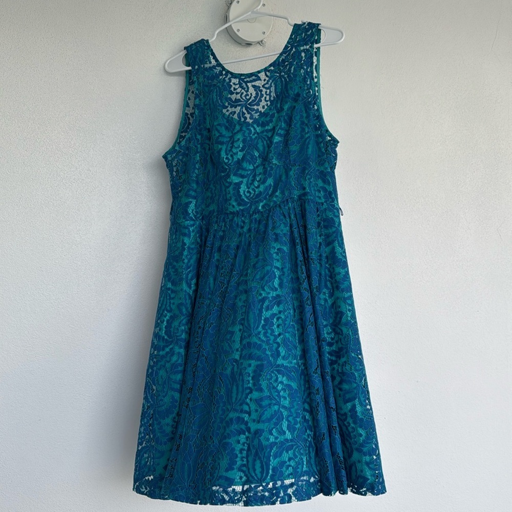 Tracy Reese Teal Lace Wedding Dress